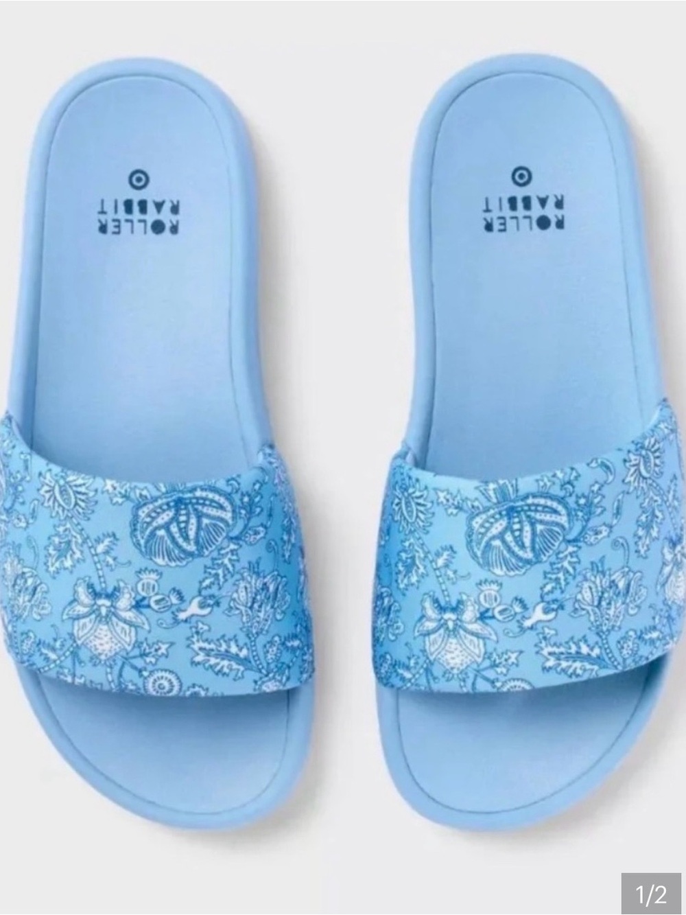Roller Rabbit Blue Paisley Slide Sandals - size 5/6